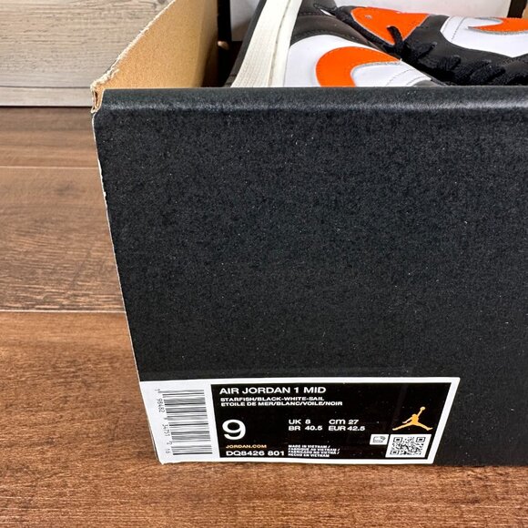 Nike Air Jordan 1 Mid Mens Size 9 Starfish White Sail Black DQ8426 801 - Picture 9 of 9